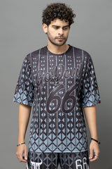 Go Devil 66 Printed Black Graphic Oversized Co-Ord Set For Men