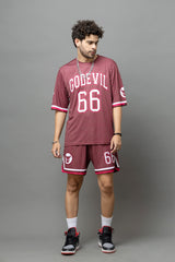 Go Devil 66 In White Printed Graphic Oversized Co-Ord Set For Men