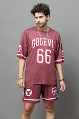 Go Devil 66 In White Printed Graphic Oversized Co-Ord Set For Men