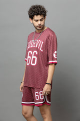 Go Devil 66 In White Printed Graphic Oversized Co-Ord Set For Men