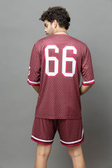 Go Devil 66 In White Printed Graphic Oversized Co-Ord Set For Men