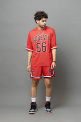 Go Devil 66 In Black Printed Graphic Oversized Co-Ord Set For Men