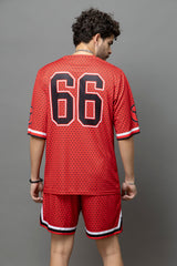 Go Devil 66 In Black Printed Graphic Oversized Co-Ord Set For Men