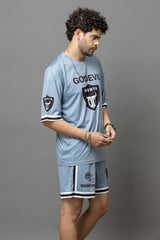 Go Devil 66 Printed Grey Graphic Oversized Co-Ord Set For Men