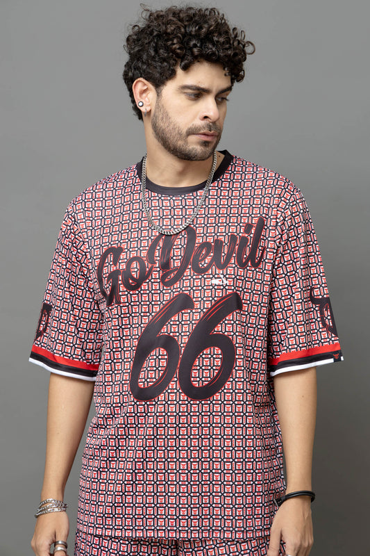 Go Devil 66 Printed Graphic Oversized Co-Ord Set For Men
