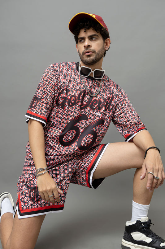 Go Devil 66 Printed Graphic Oversized Co-Ord Set For Men