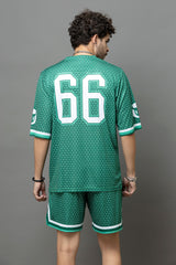Go Devil 66 Printed Green Graphic Oversized Co-Ord Set For Men