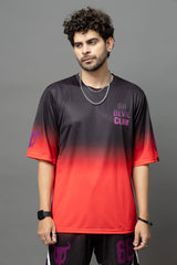 Men's Red Devil Printed Black Oversized T-Shirt For Men