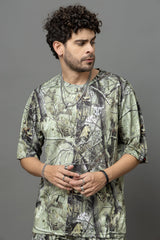 Go Devil Leaves Printed Oversized Co-Ord Set For Men