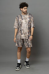 Go Devil Leaves Printed Oversized Co-Ord Set For Men