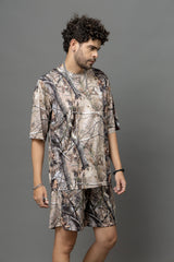 Go Devil Leaves Printed Oversized Co-Ord Set For Men