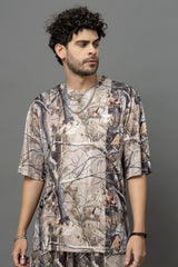 Go Devil Leaves Printed Oversized Co-Ord Set For Men