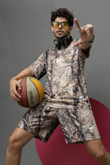 Go Devil Leaves Printed Oversized Co-Ord Set For Men