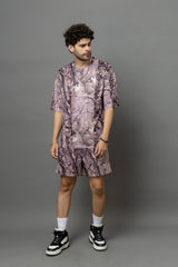 Go Devil Leaves Printed Oversized Co-Ord Set For Men
