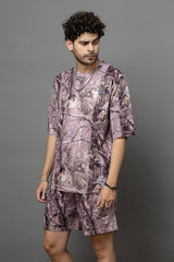Go Devil Leaves Printed Oversized Co-Ord Set For Men