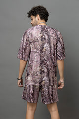 Go Devil Leaves Printed Oversized Co-Ord Set For Men