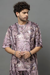 Go Devil Leaves Printed Oversized Co-Ord Set For Men
