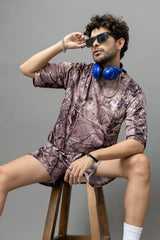 Go Devil Leaves Printed Oversized Co-Ord Set For Men