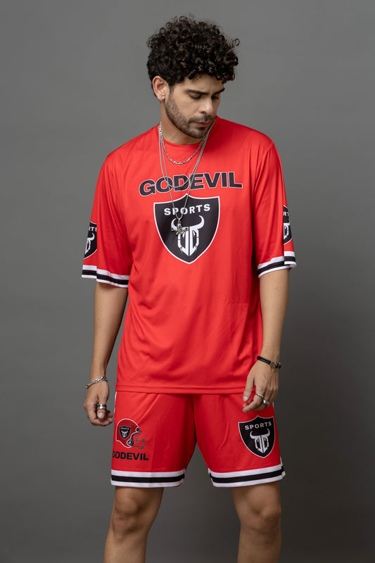Go Devil Printed Sports Co-Ord Set For Men