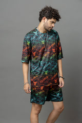 Go Devil Printed Multicolor Co-Ord Set For Men