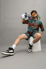 Go Devil Printed Multicolor Co-Ord Set For Men