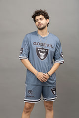Go Devil Printed Grey Co-Ord Set For Men