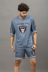 Go Devil Printed Grey Co-Ord Set For Men