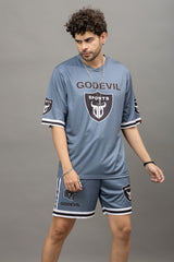 Go Devil Printed Grey Co-Ord Set For Men