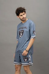 Go Devil Printed Grey Co-Ord Set For Men
