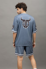 Go Devil Printed Grey Co-Ord Set For Men