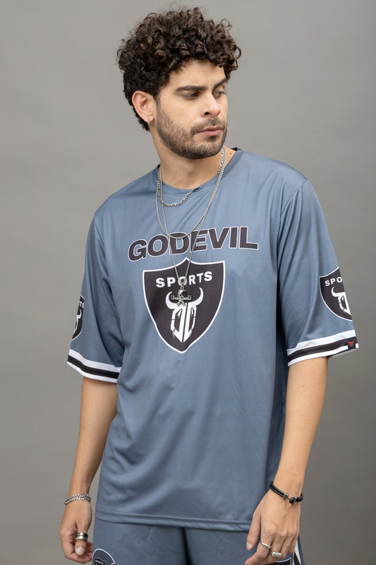 Go Devil Printed Grey Co-Ord Set For Men