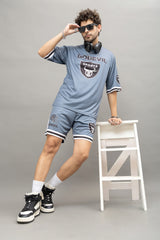 Go Devil Printed Grey Co-Ord Set For Men
