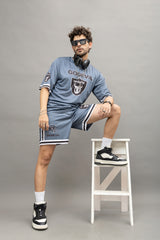 Go Devil Printed Grey Co-Ord Set For Men