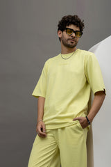 Go Devil Yellow T-Shirt With Pant Co-Ord Set For Men