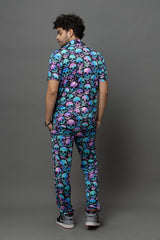 Skull Printed Shirt With Pant Co-Ord Set For Men