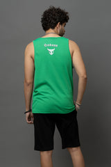 Go Devil Badass 66 Printed Green Sleeveless Vest For Men