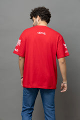 Go Devil Red Graphic Printed Oversized T-Shirt for Men