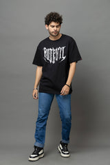 Go Devil Printed Oversized Black T-Shirt for Men