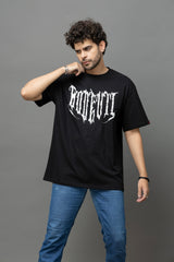 Go Devil Printed Oversized Black T-Shirt for Men