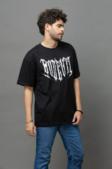 Go Devil Printed Oversized Black T-Shirt for Men