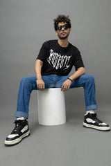 Go Devil Printed Oversized Black T-Shirt for Men