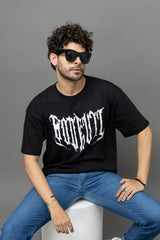 Go Devil Printed Oversized Black T-Shirt for Men
