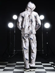 Go Devil Mens Abstract Printed Hooded Co-Ord Set