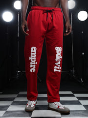 Go Devil Mens Red Casual Graphic Printed Joggers