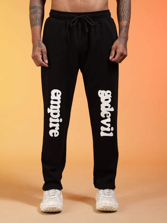 Go Devil Men’s Black Soft Stretchable Casual Graphic Printed Joggers