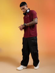 Go Devil Logo Printed Maroon Lightweight Activewear T-Shirt For Men
