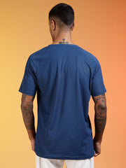 Go Devil Logo Printed Navy Blue Lightweight Activewear T-Shirt For Men
