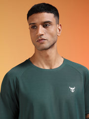 Go Devil Logo Printed Dark Green Lightweight Activewear T-Shirt For Men