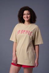 Devil Tiger Printed Ivory Oversized T-Shirt for Women