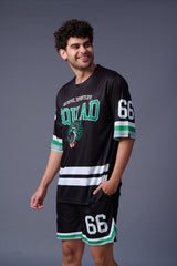 Go Devil Sports Squad Printed Black Co-ord Set for Men